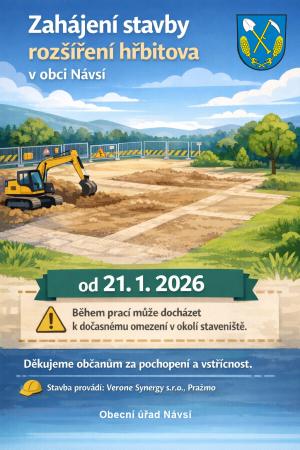 Zahájení stavby – rozšíření hřbitova v Návsí 1